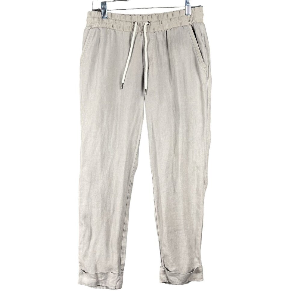 Athleta Bali Linen Ankle Capri Pants Womens Size 4 Capsule Stretch Beach Active